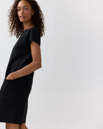 Load image into Gallery viewer, Oona Dress in Black Bi-Stretch Double Face
