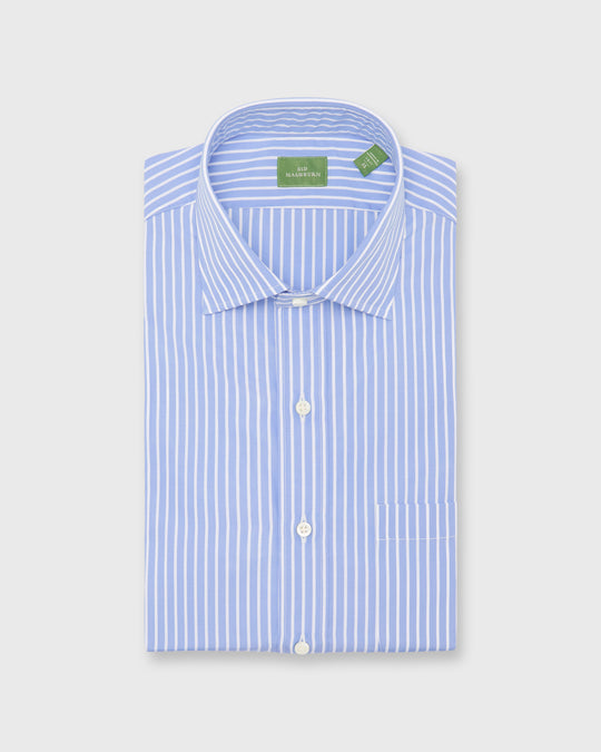 Spread Collar Dress Shirt in Dutch/White Stripe Poplin