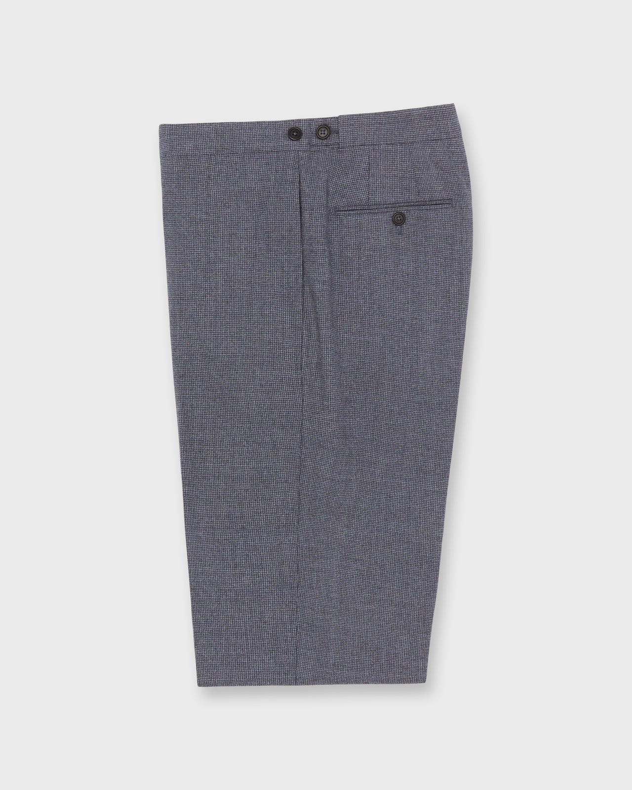 Side-Tab Dress Trouser in Blue/Navy Houndstooth Brushed Hopsack