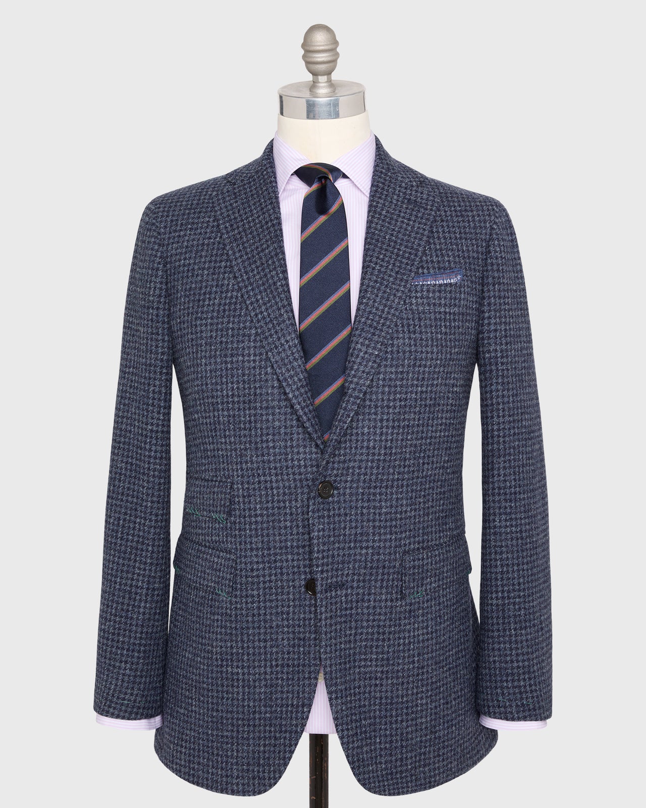 Virgil No. 3 Jacket in Navy/Blue Houndstooth Tweed