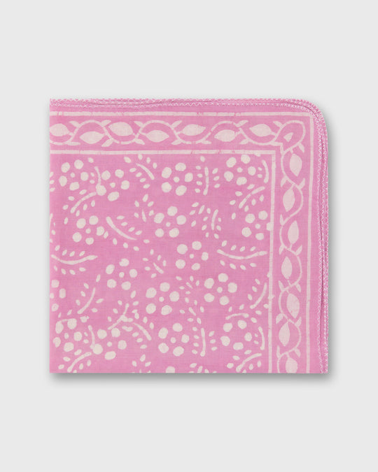 Printed Indian Bandana in Pink/Bone