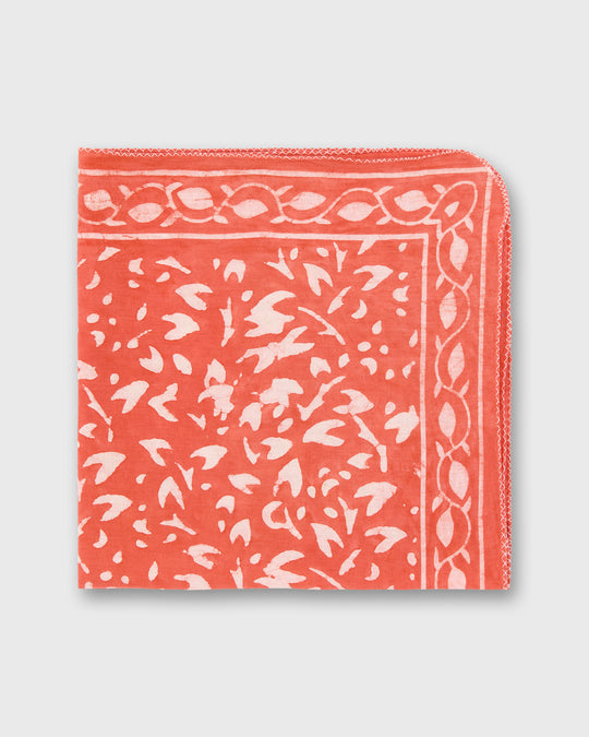 Printed Indian Bandana in Red/Bone