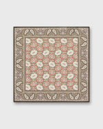 Load image into Gallery viewer, Hand-Rolled Silk/Cotton Print Pocket Square in Smoke/Chalk Floral Bandana Print
