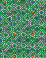 Load image into Gallery viewer, Silk Print Tie in Green Quatrefoil Tile
