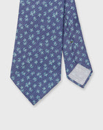 Load image into Gallery viewer, Silk/Linen Print Tie in Air Force/Aegean Flower
