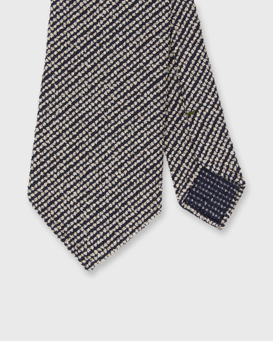 Silk Jacquard Tie in Midnight/Bone