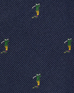 Load image into Gallery viewer, Silk Club Tie in Navy/Green Golfer
