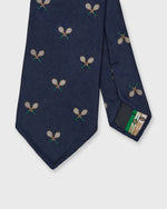 Load image into Gallery viewer, Silk Club Tie in Navy/Bone Racket
