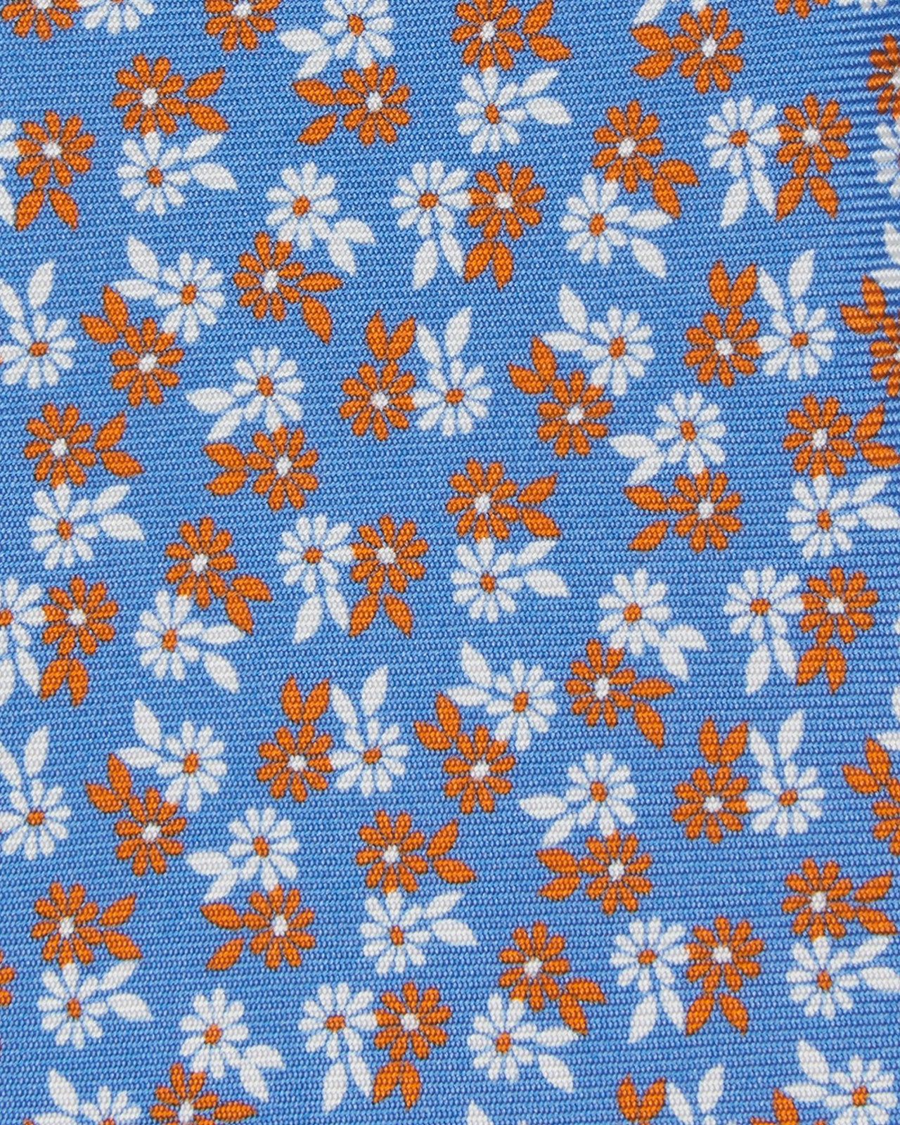Silk Print Tie in Blue/Oange/Chalk Floral