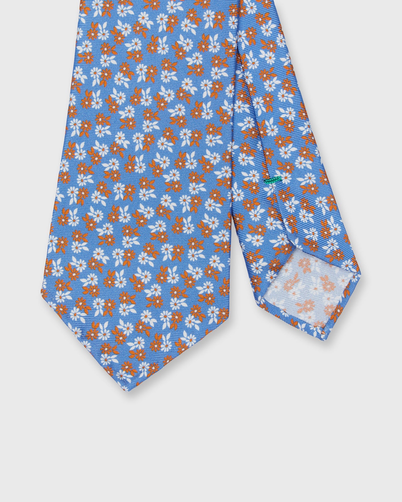 Silk Print Tie in Blue/Oange/Chalk Floral