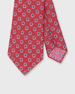 Load image into Gallery viewer, Silk/Linen Print Tie in Red/Midnight/Chalk Flower
