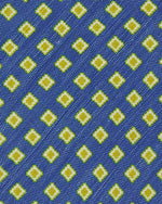 Load image into Gallery viewer, Silk/Linen Print Tie in Marine/Yellow Square
