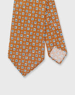 Load image into Gallery viewer, Linen Print Tie in Orange/Bone/Blue Foulard
