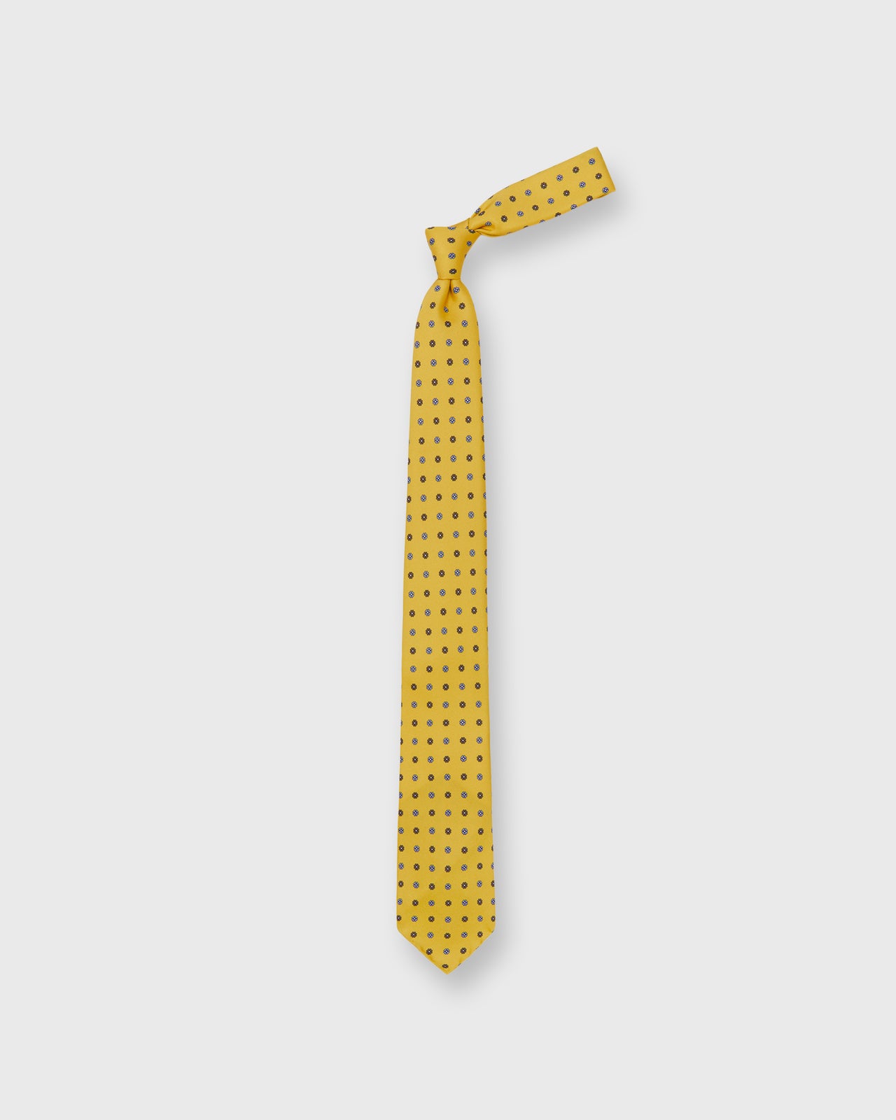 Silk Print Tie in Maize/Sky/Brown Foulard | Sid Mashburn | Shop