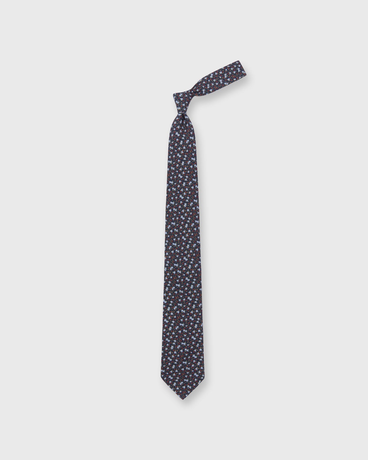 Silk Print Tie in Navy/Beet/Sky Floral