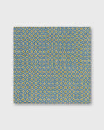 Load image into Gallery viewer, Linen Print Pocket Square in Blue/Stone Medallion
