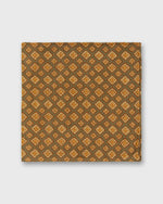 Load image into Gallery viewer, Linen Print Pocket Square in Brown/Orange Medallion
