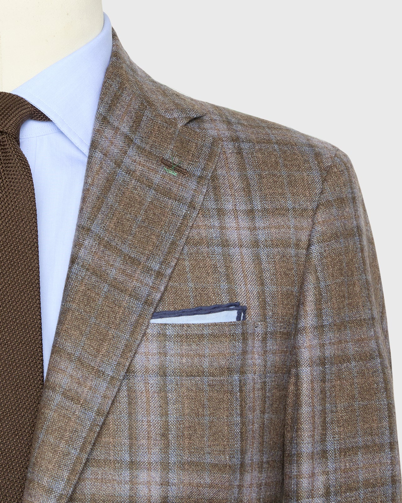 Virgil No. 4 Jacket in Brown/Blue Plaid Brushed Plainweave