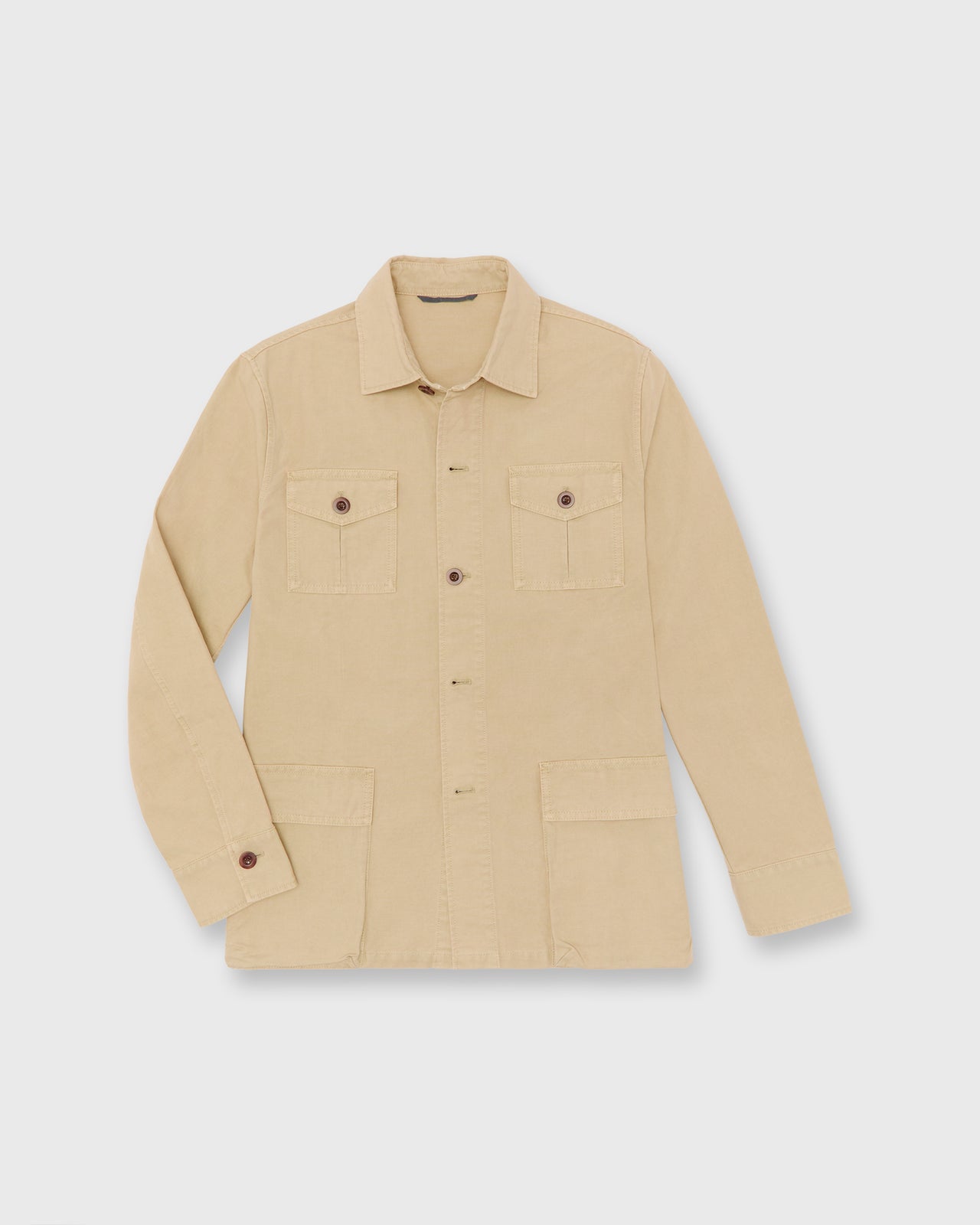 Military Jacket in Khaki Lightweight Canvas