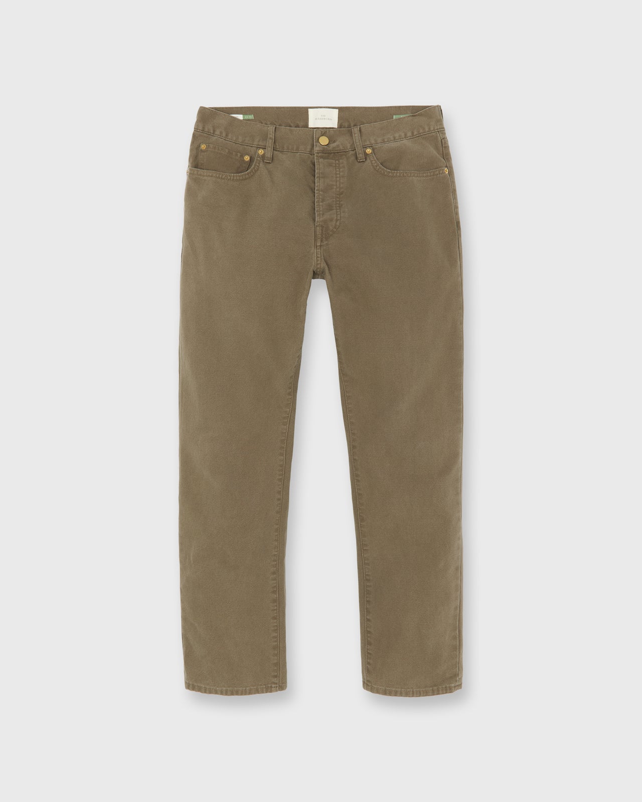 Slim Straight 5-Pocket Pant in Chocolate Garment-Dyed Canvas