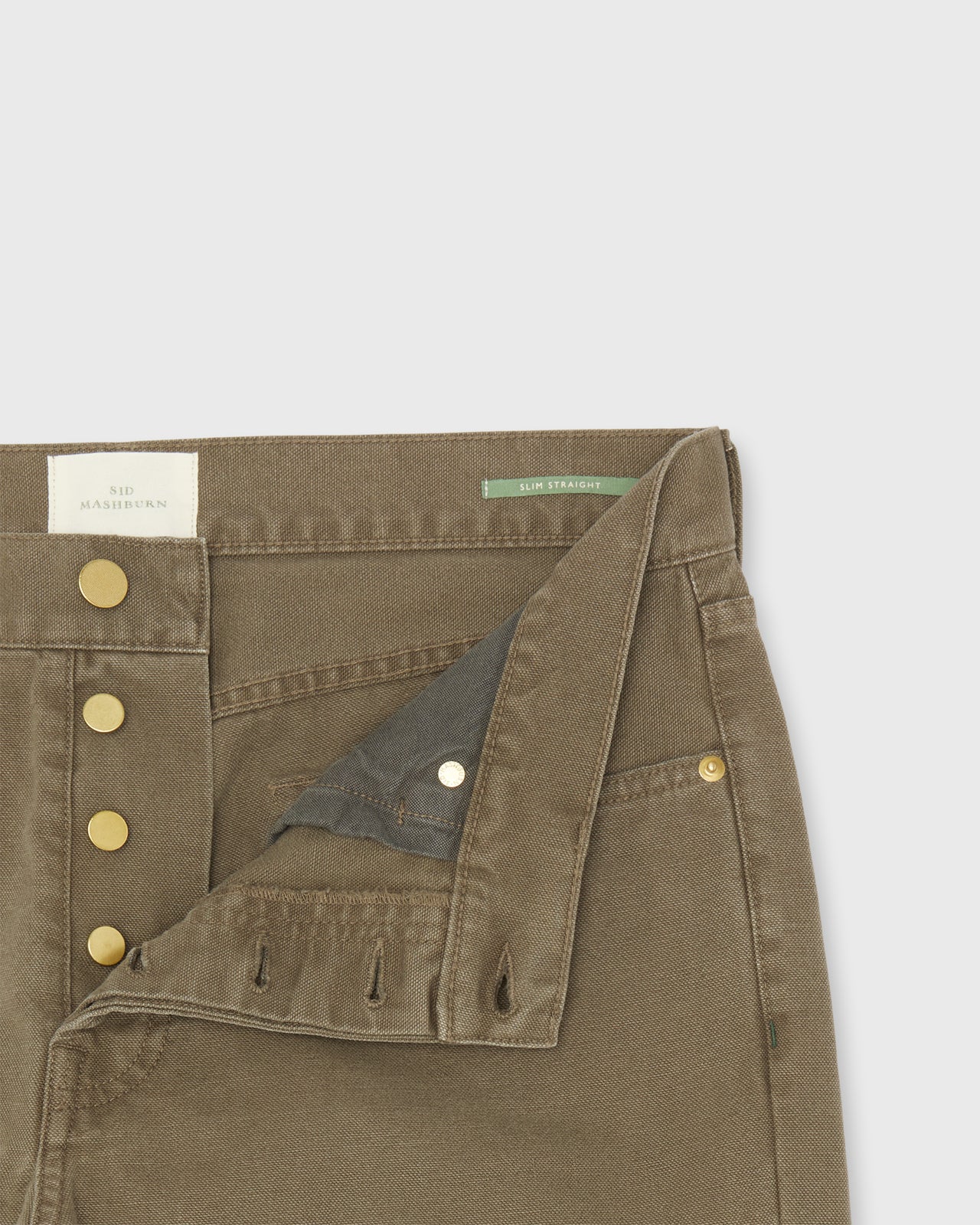 Slim Straight 5-Pocket Pant in Chocolate Garment-Dyed Canvas