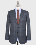 Load image into Gallery viewer, Virgil No. 4 Jacket in Blue/Navy/Brown Glen Plaid Brushed Sharkskin
