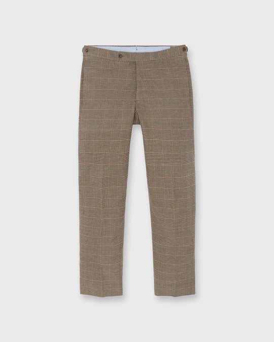 Side-Tab Sport Trouser in Flax/Brown/Green Glen Plaid
