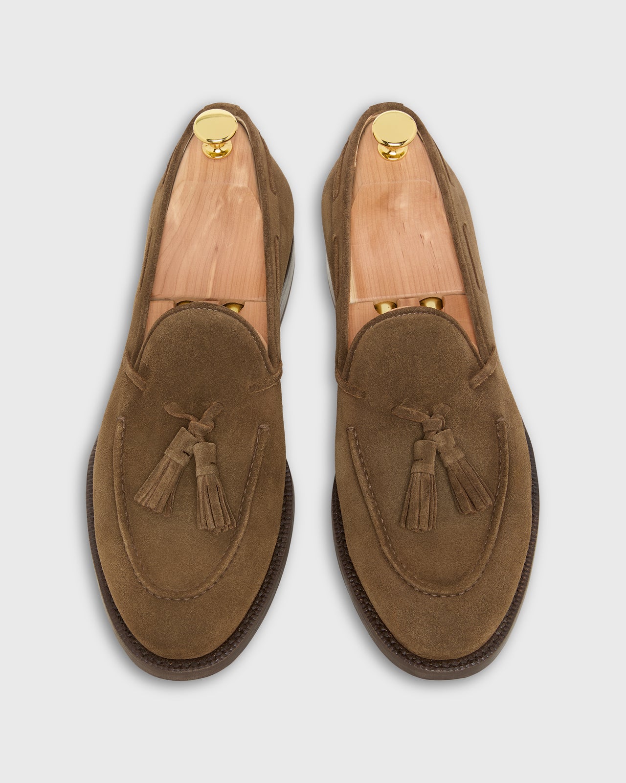 Italian Tassel Loafer in Acorn Suede