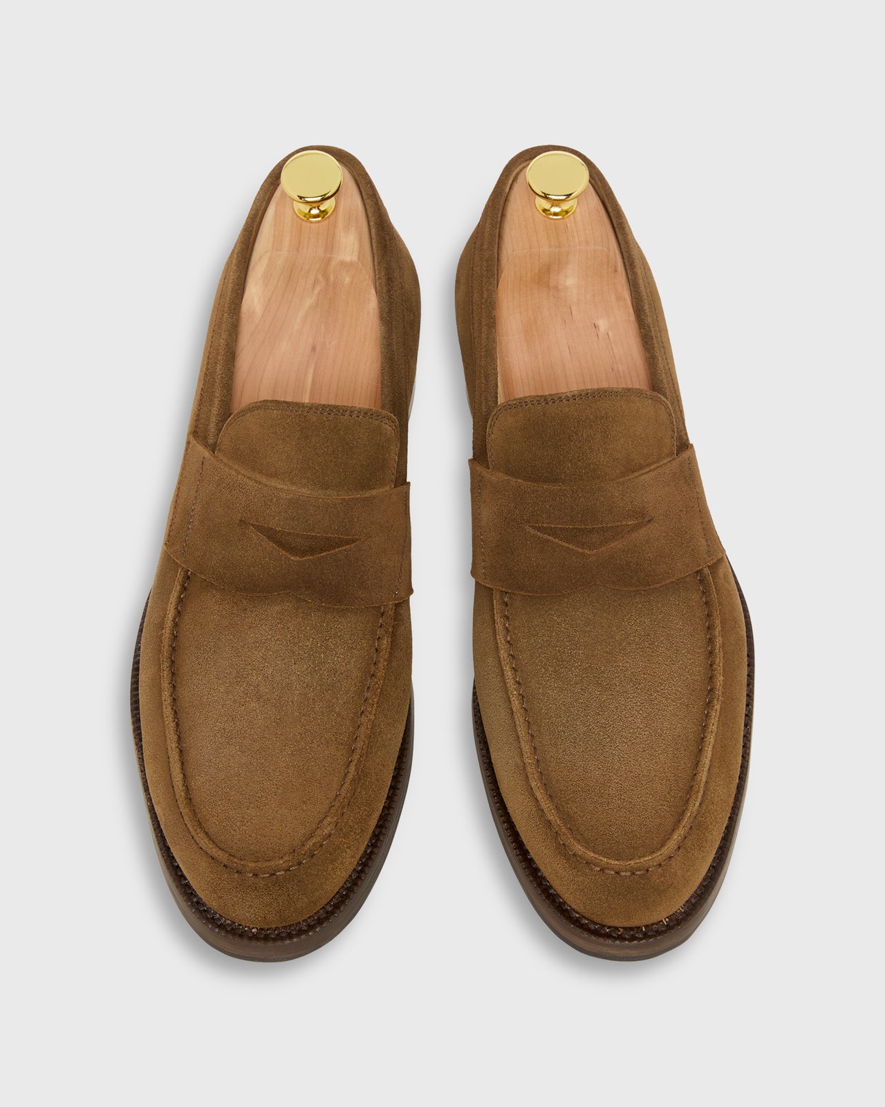 Italian Penny Loafer in Acorn Suede