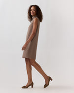 Load image into Gallery viewer, Sleeveless Ana Dress in Mink/Light Pink Double-Faced Melton
