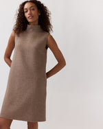 Load image into Gallery viewer, Sleeveless Ana Dress in Mink/Light Pink Double-Faced Melton
