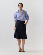 Load image into Gallery viewer, Jillian Skirt in Heather Navy Cavalry Twill
