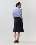 Load image into Gallery viewer, Jillian Skirt in Heather Navy Cavalry Twill
