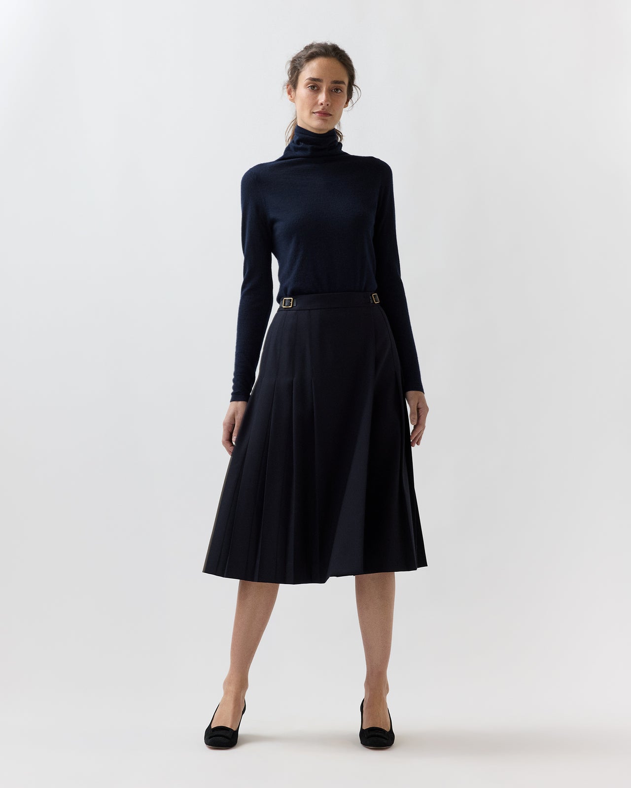 Kilt Skirt in Navy 3-Ply Plainweave