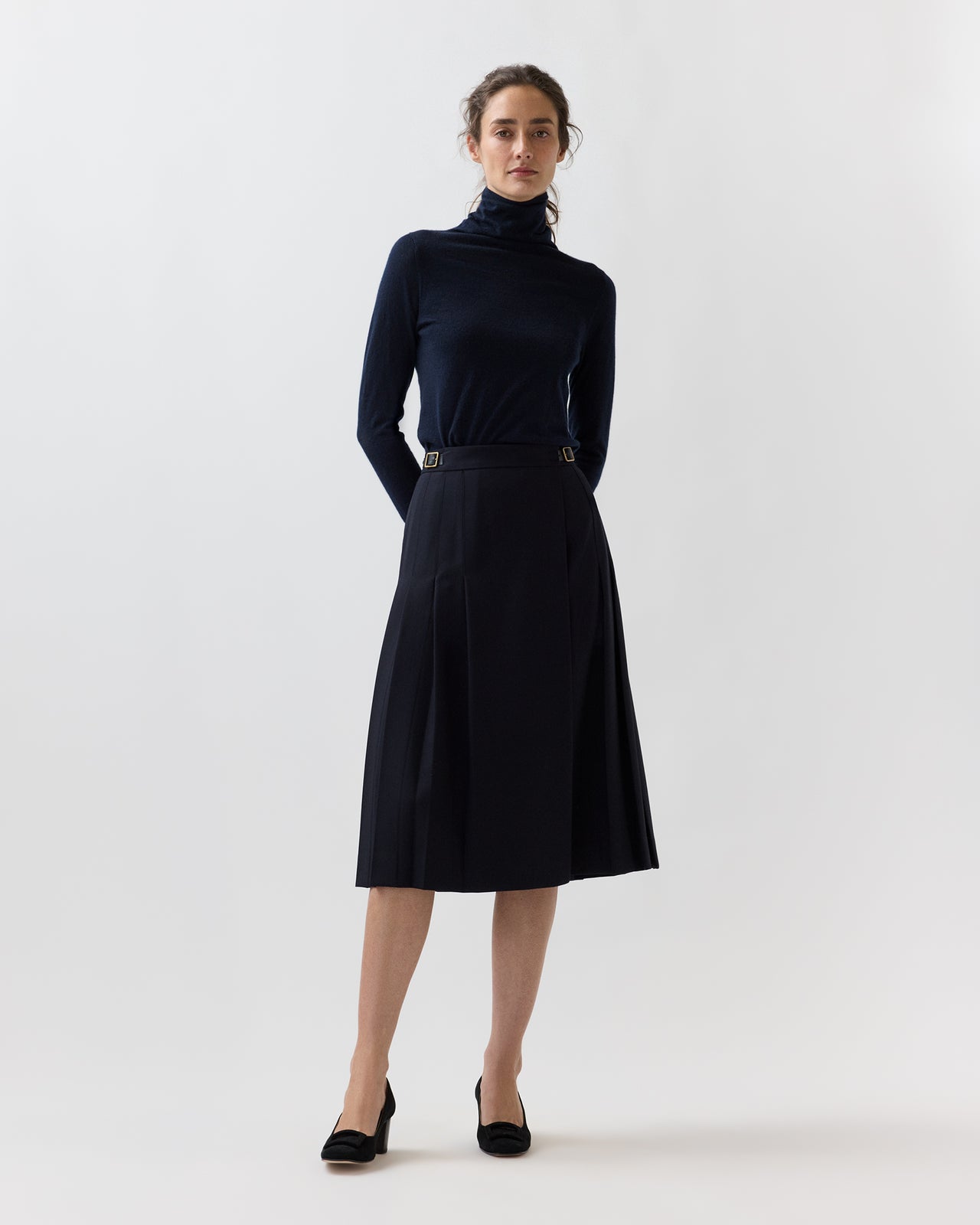 Kilt Skirt in Navy 3-Ply Plainweave