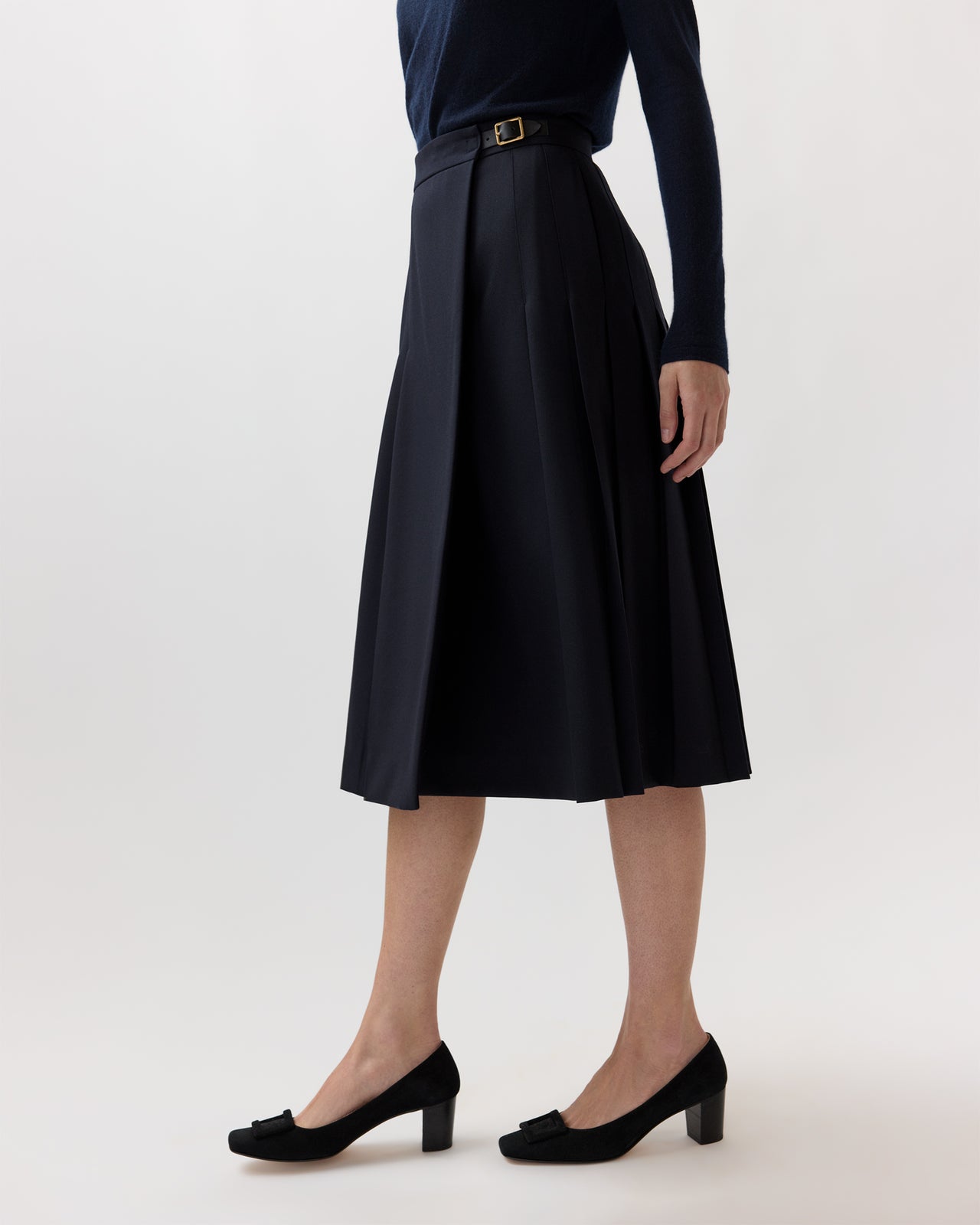 Kilt Skirt in Navy 3-Ply Plainweave