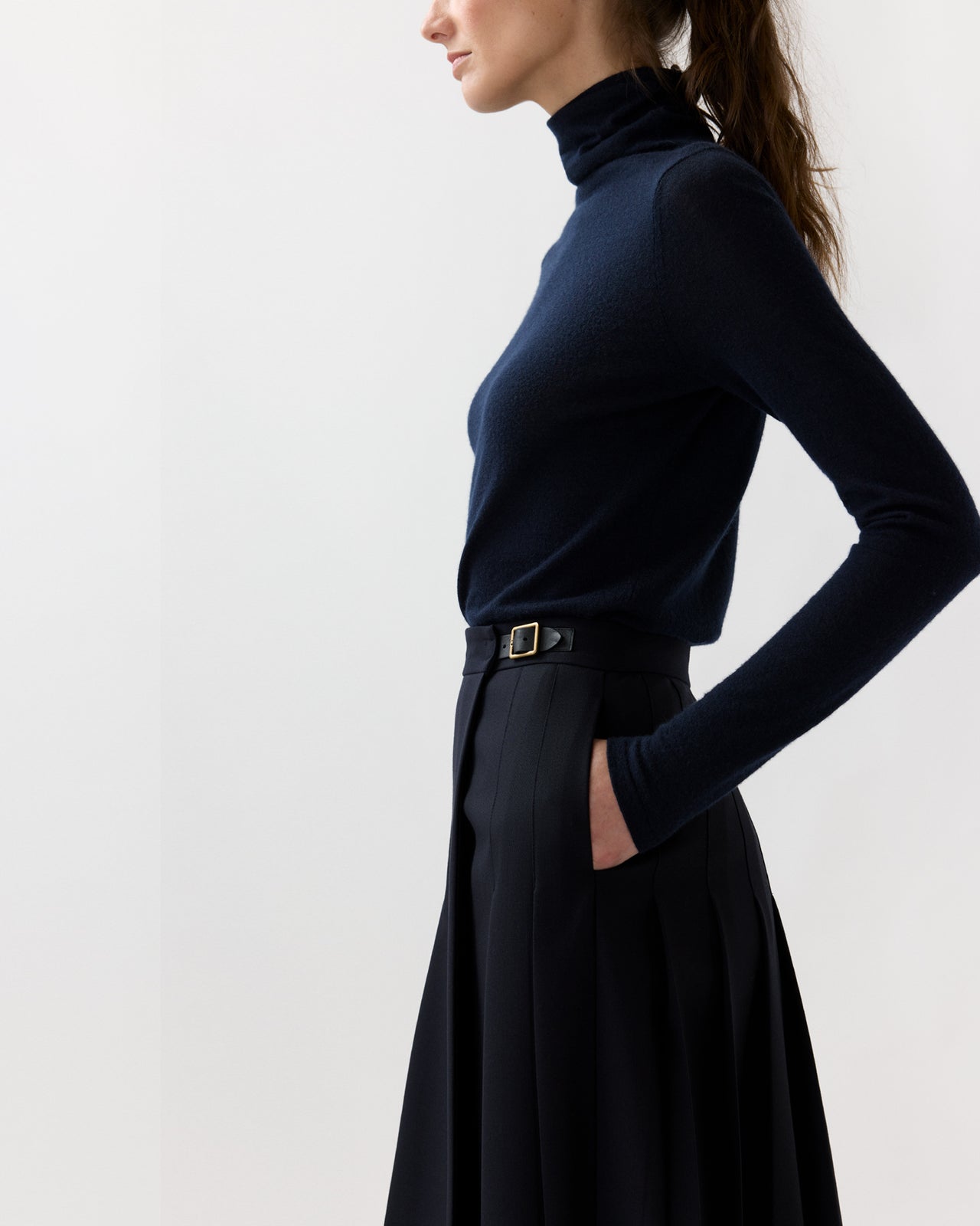 Kilt Skirt in Navy 3-Ply Plainweave