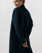 Load image into Gallery viewer, Kimono Carina Coat in Navy/Mallard Sparkle Tweed

