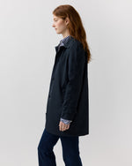 Load image into Gallery viewer, Short Balmacaan Coat in Navy Nylon
