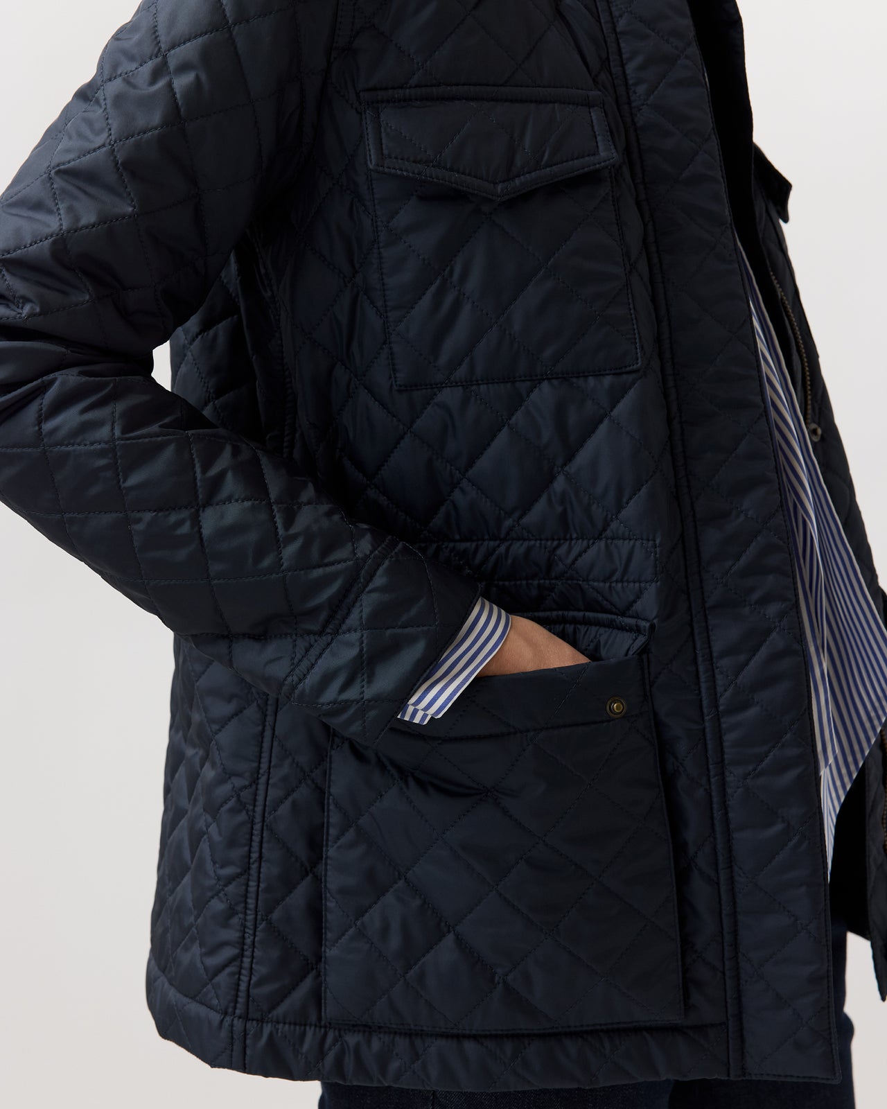 M65 Quilted Cashpad Jacket in Navy Nylon
