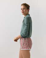 Load image into Gallery viewer, Track Short in Pink/Olive Charmain Liberty Fabric
