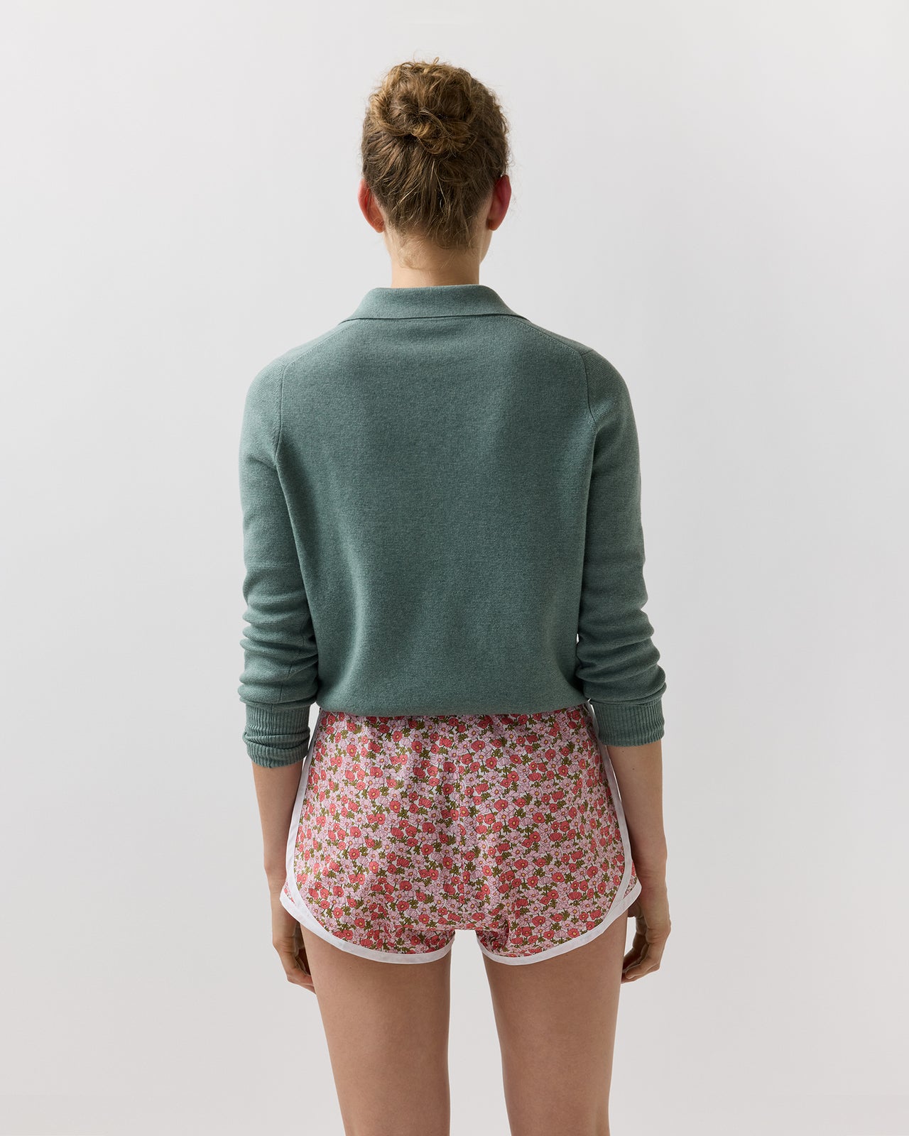 Track Short in Pink/Olive Charmain Liberty Fabric