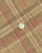 Load image into Gallery viewer, Otto Handmade Sport Shirt in Oat/Berry/Brown Plaid Corduroy
