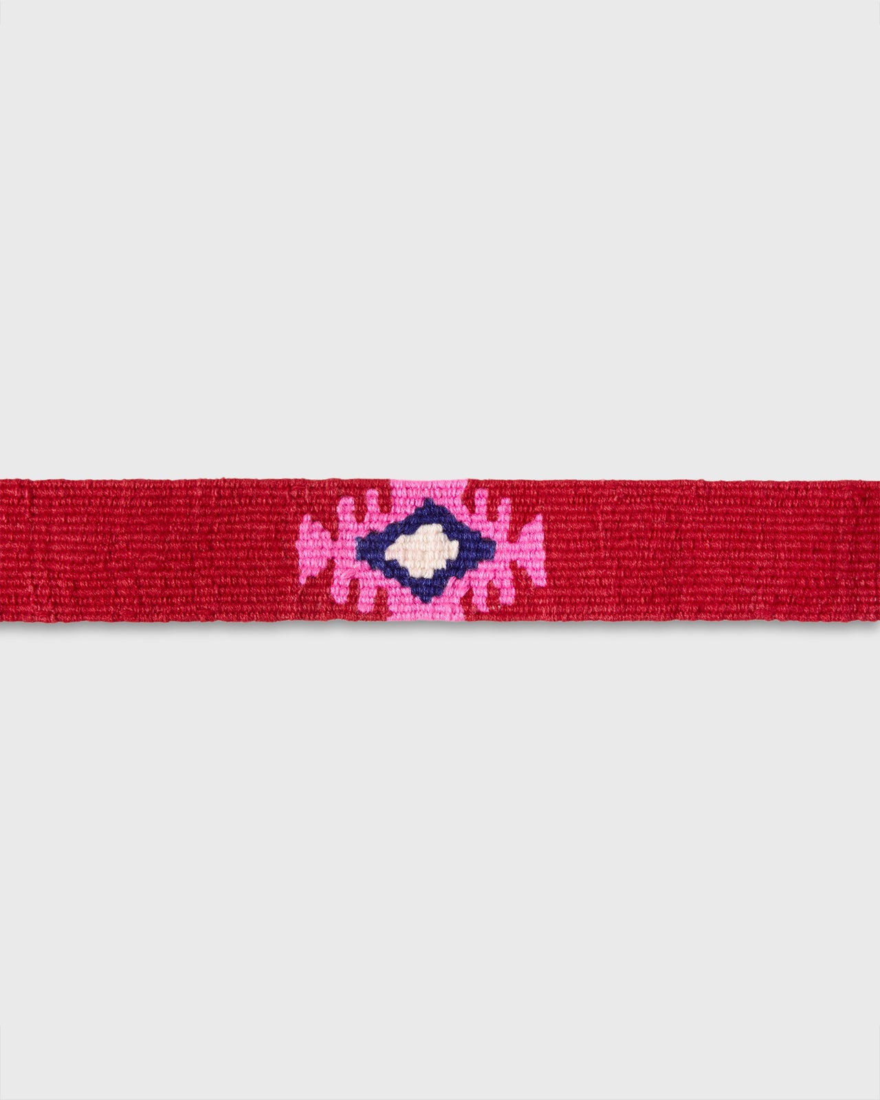 Hand-Loomed D-Ring Belt in Red Tribal