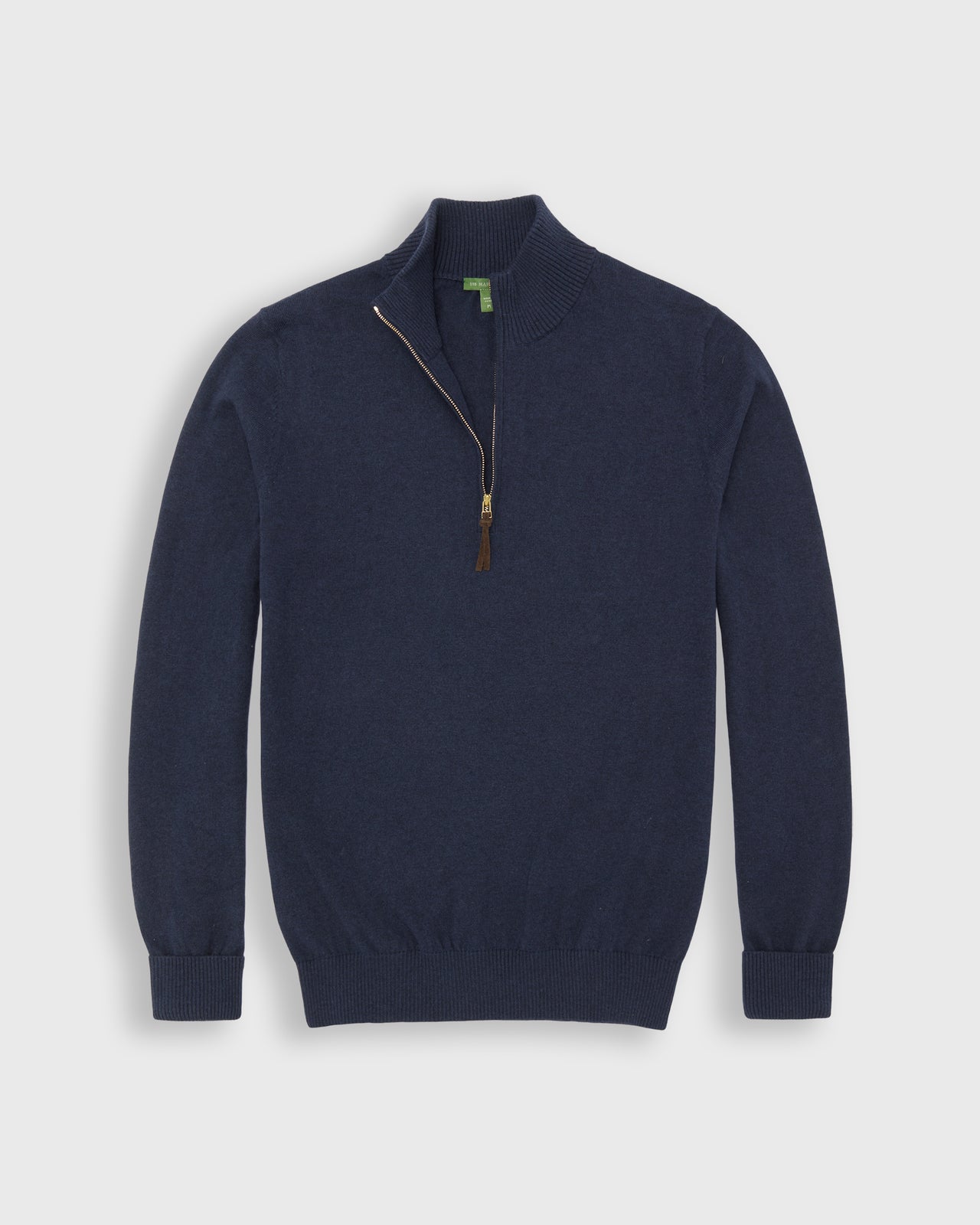 Half-Zip Sweater in Heather Denim Cotton/Cashmere