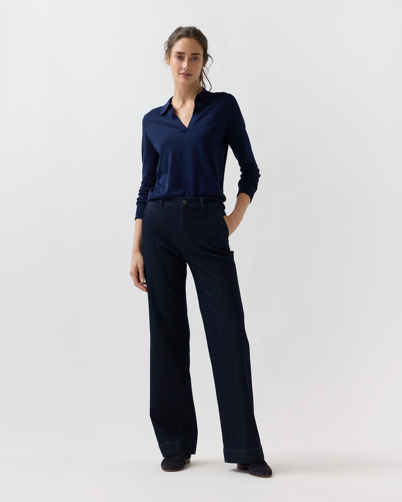 Lindy Trouser Jean in Indigo Stretch Denim