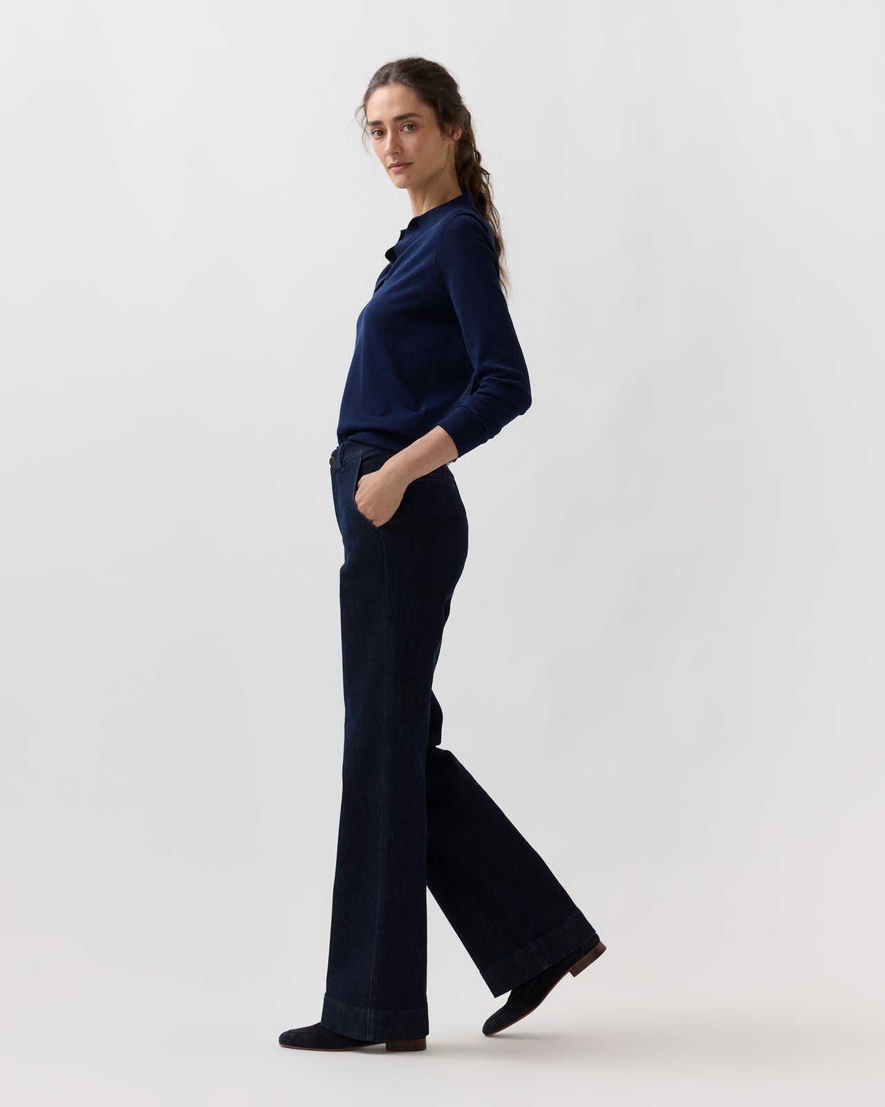 Lindy Trouser Jean in Indigo Stretch Denim
