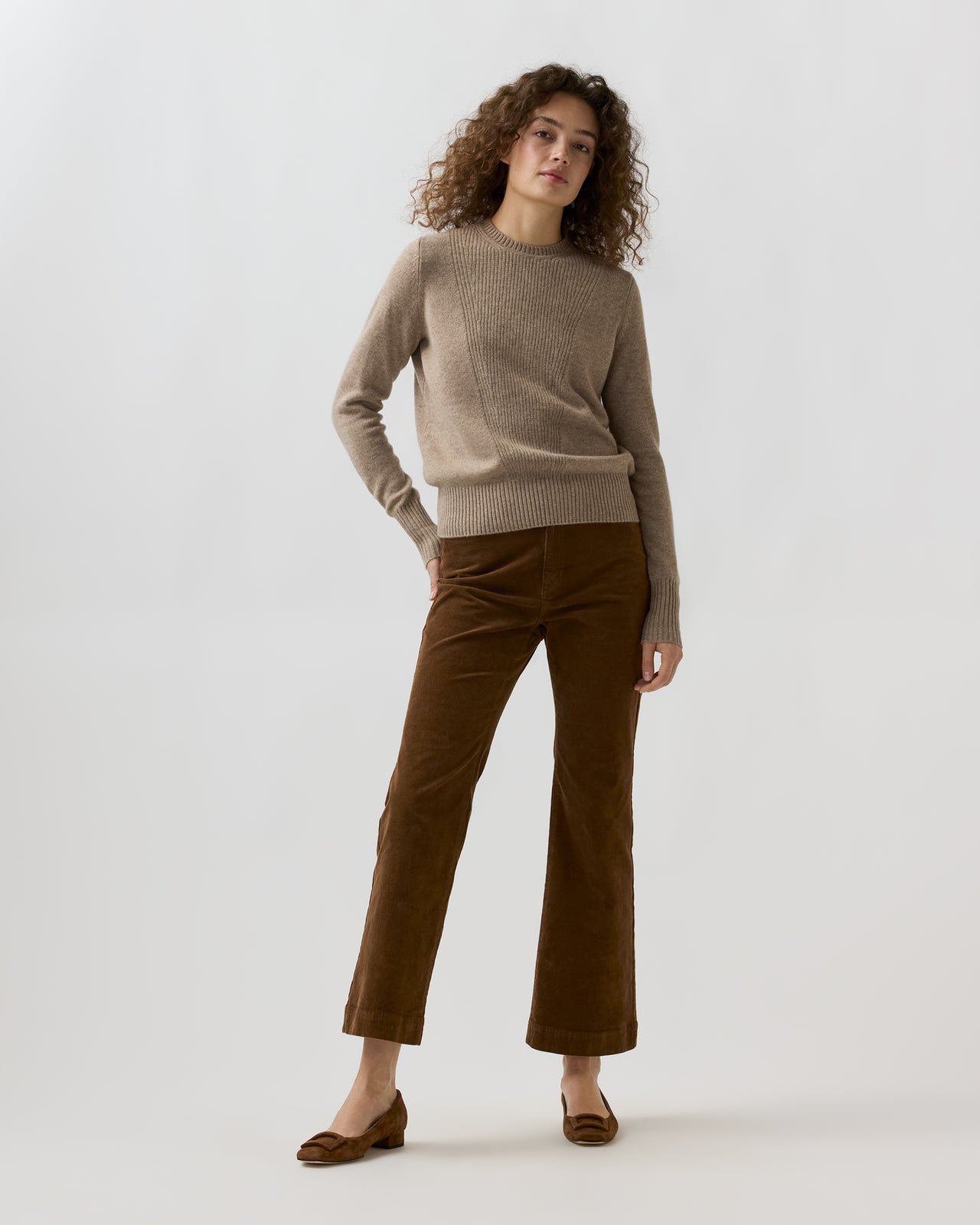 Anita Sweater in Heather Mink Cashmere