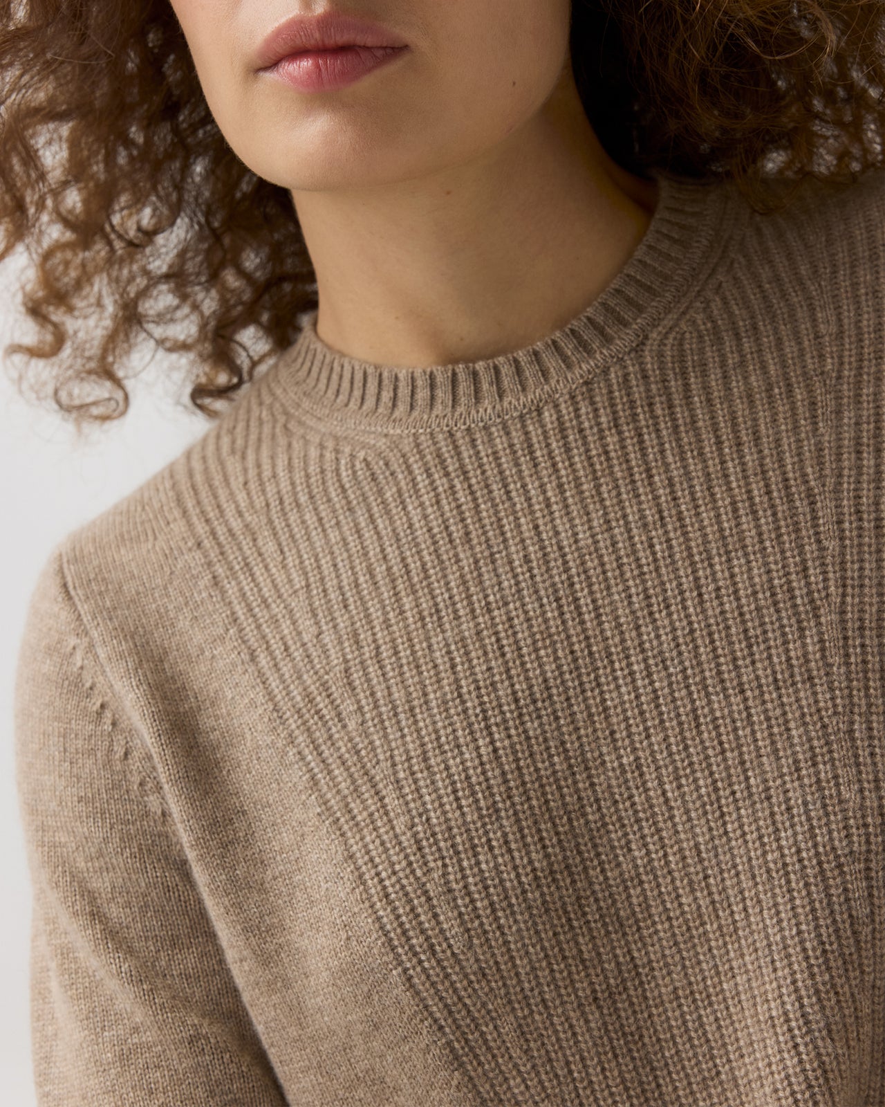 Anita Sweater in Heather Mink Cashmere