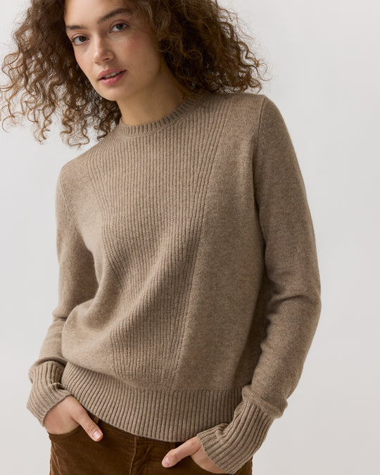 Anita Sweater in Heather Mink Cashmere